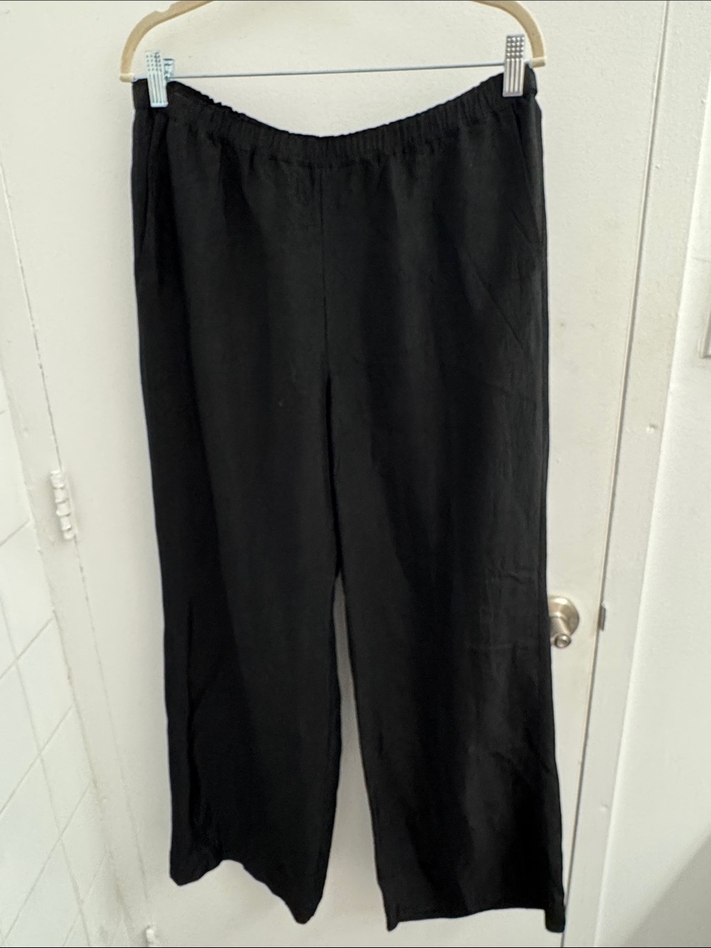 New J. Crew Textured Black Wide Leg Pants